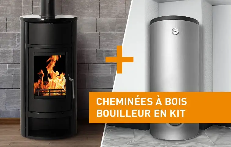 Cheminées à bois bouilleur en ensemble